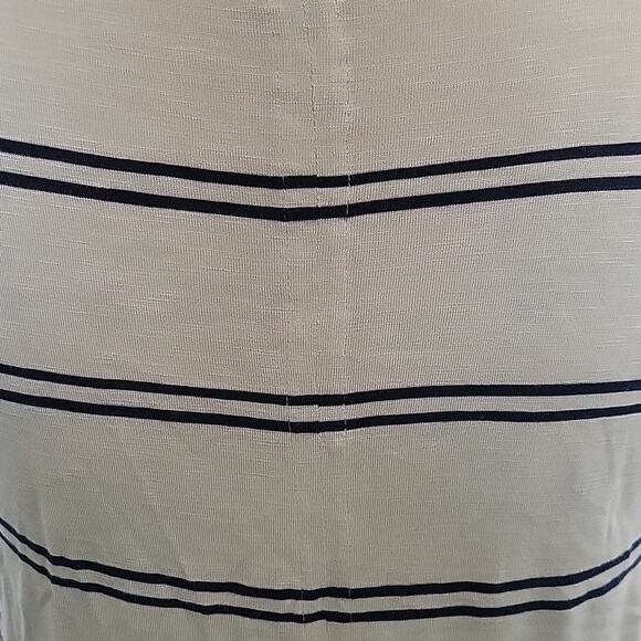 Small Armani Exchange tuxedo tail tan & black striped short sleeve knit top - Picture 4 of 6